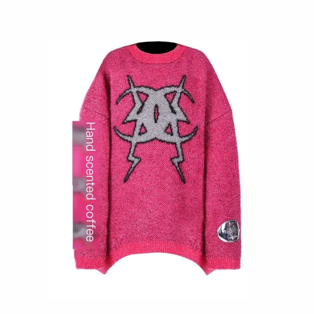 PINKSPINK_Sparkling_Moon_Shape_Yarn_Knit_Women's_Acrylic_Blend_Pullover_Sweaters_744913468198_MISSTT