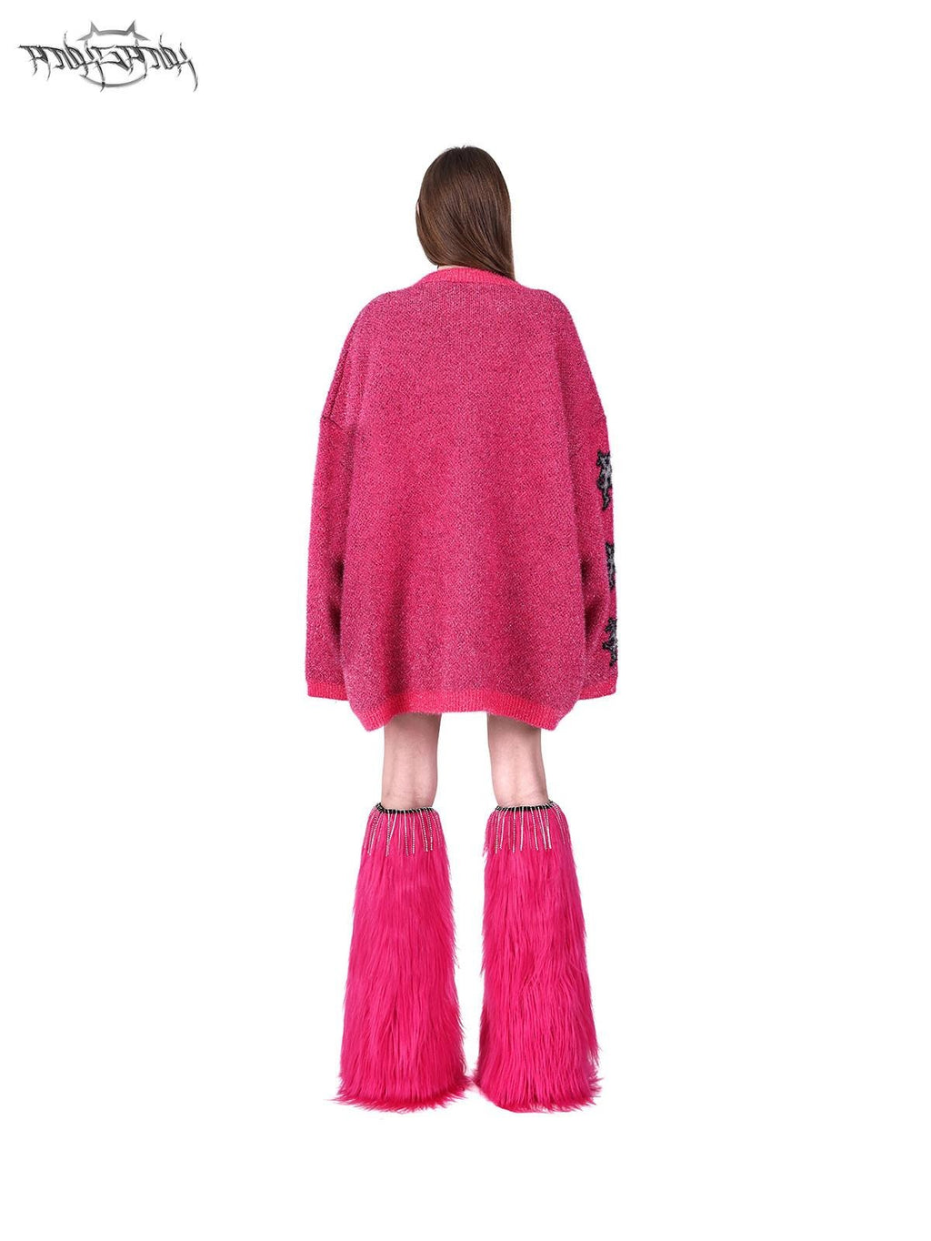 PINKSPINK Sparkling Moon Shape Yarn Knit Women's Acrylic Blend Pullover Sweaters