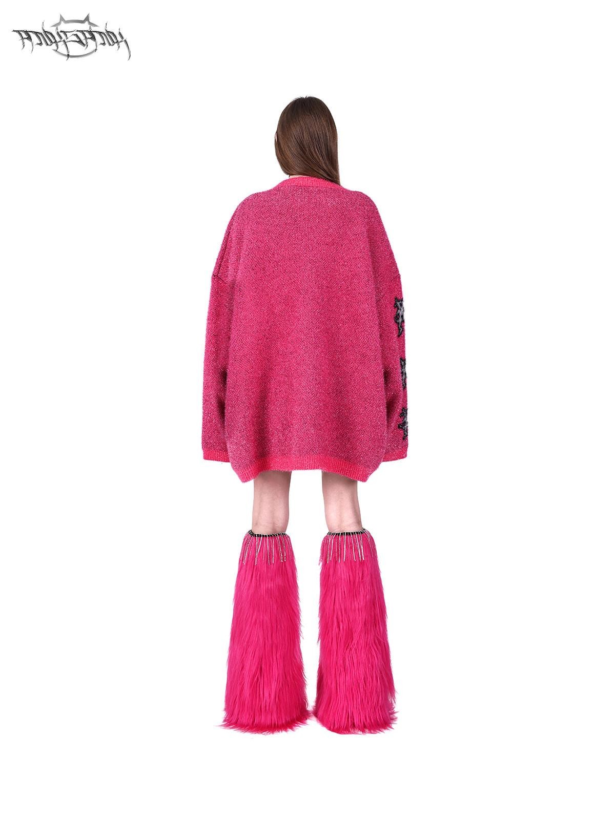 PINKSPINK Sparkling Moon Shape Yarn Knit Women's Acrylic Blend Pullover Sweaters
