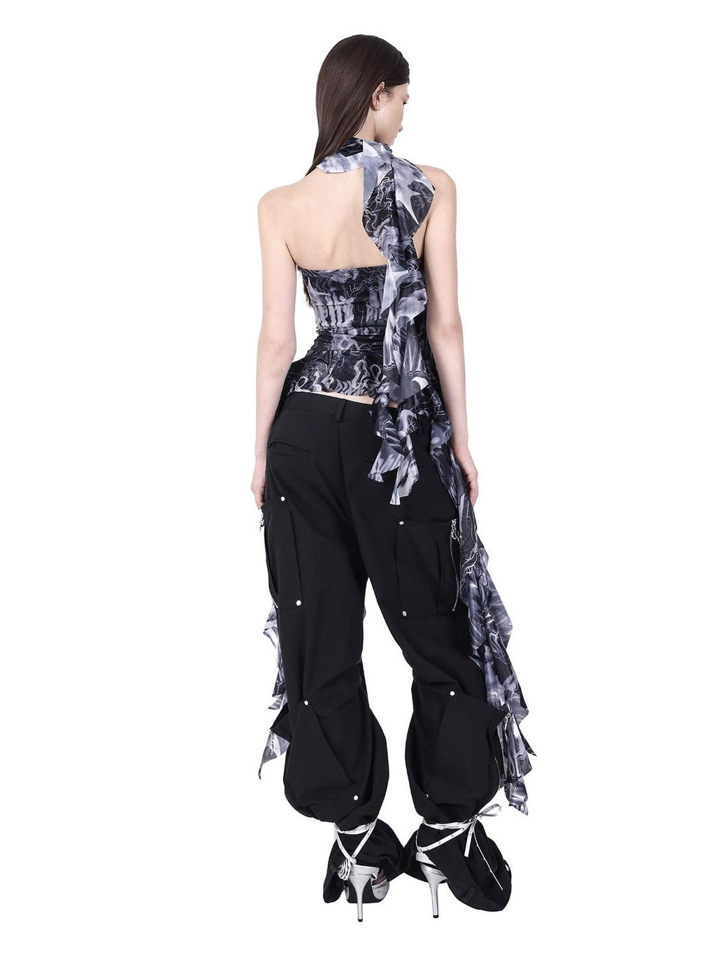 PINKSPINK Sphinx Cat White Flame Creature Concept Printed Women's Polyester Slim Tube Tops