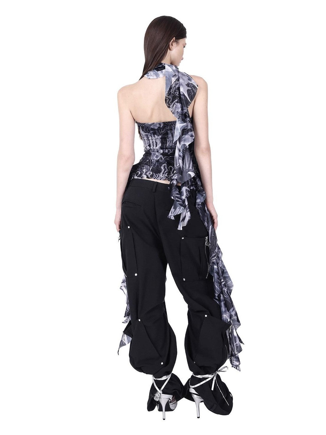 PINKSPINK Sphinx Cat White Flame Creature Concept Printed Women's Polyester Slim Tube Tops