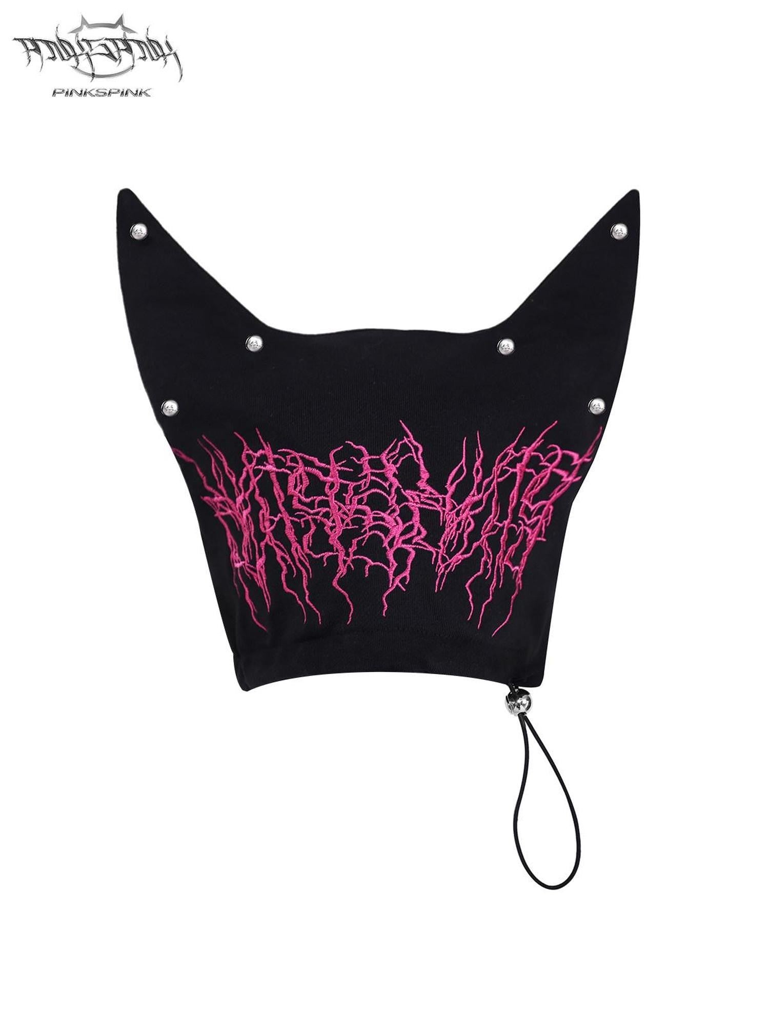 PINKSPINK Sphinx Heavy Letter Embroidery Cat Ear Women's Cotton Knit Beanies