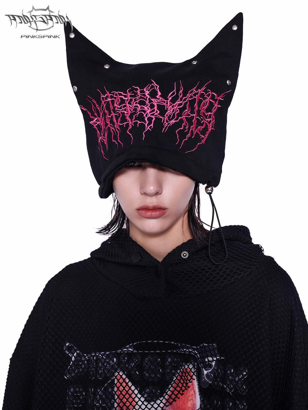 PINKSPINK Sphinx Heavy Letter Embroidery Cat Ear Women's Cotton Knit Beanies
