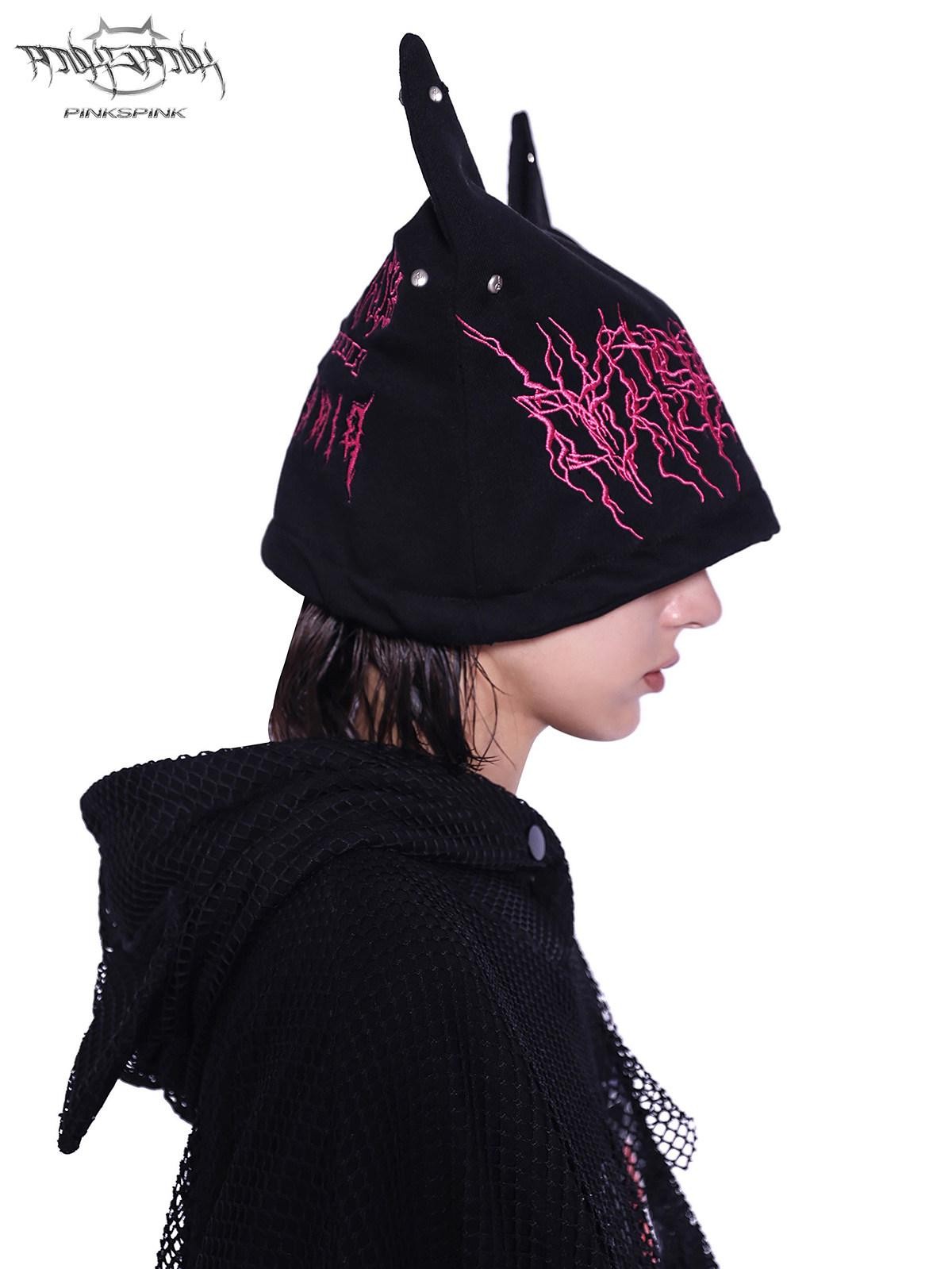 PINKSPINK Sphinx Heavy Letter Embroidery Cat Ear Women's Cotton Knit Beanies