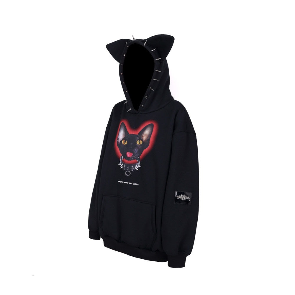 PINKSPINK_Sphynx_Cat_Print_Studded_Ear_Hooded_Punk_Women's_Cotton_Sweatshirts_753610493752_MISSTT
