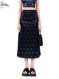 PINKSPINK Spiderweb Mesh Double Layered A Line Women's Mesh Midi Skirts