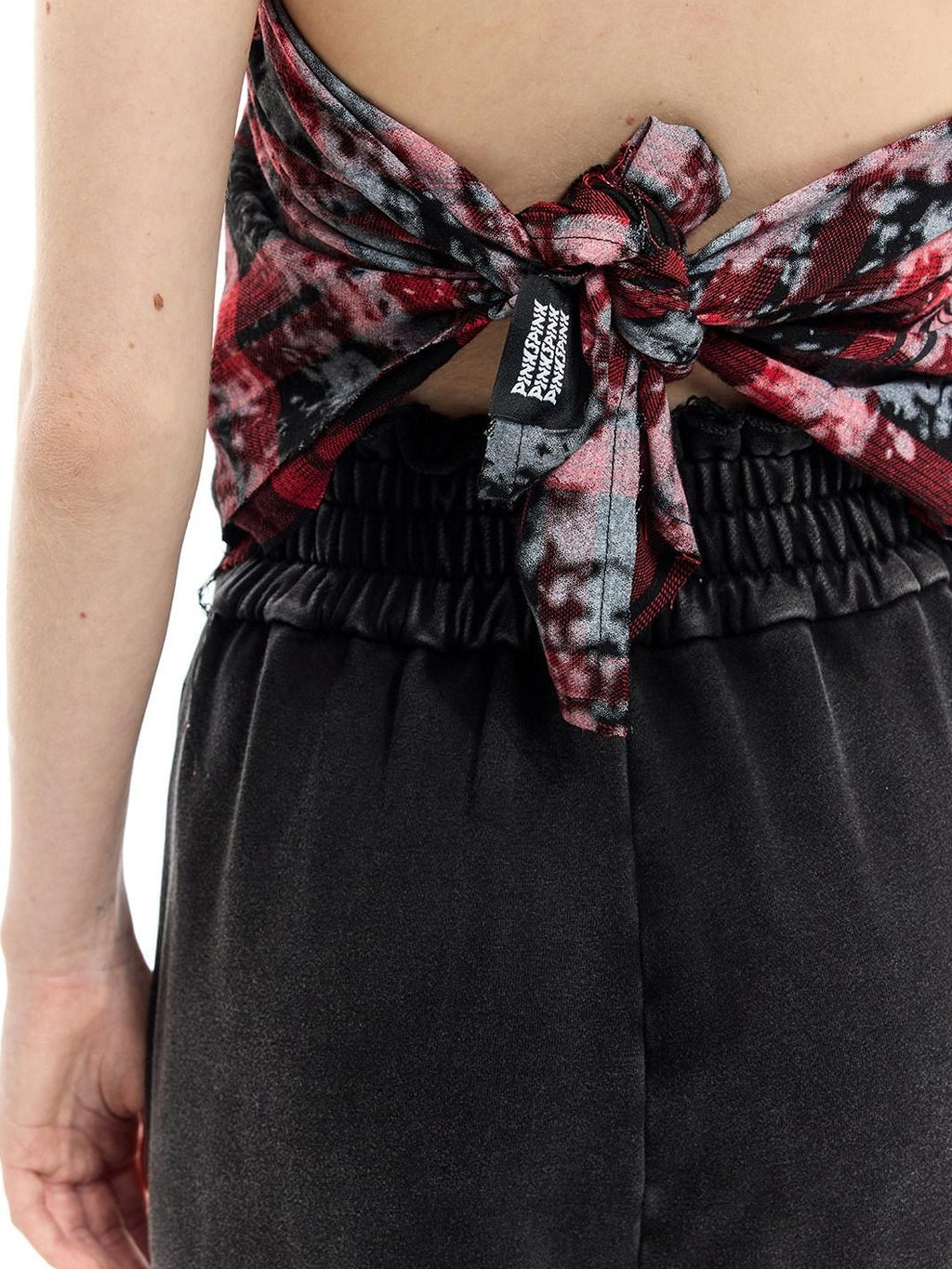 PINKSPINK Spray Painted Red Plaid Geometric Digital Print Women's Cotton Headdresses