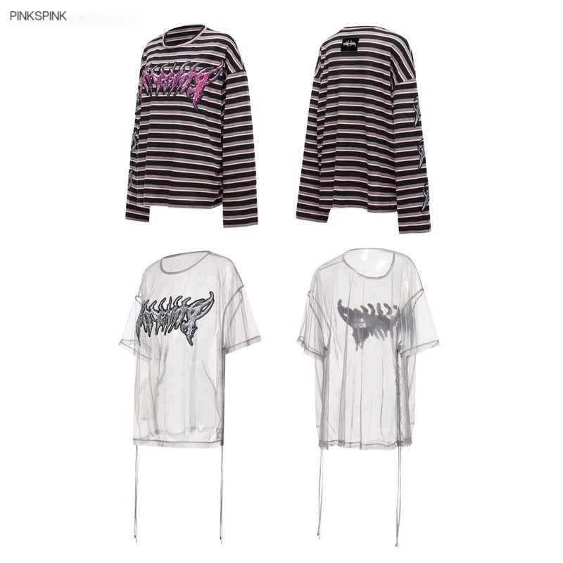 PINKSPINK_Striped_Applique_Embroidery_Distressed_Punk_Women's_Cotton_Long_Sleeve_T-shirts_968177821600_MISSTT
