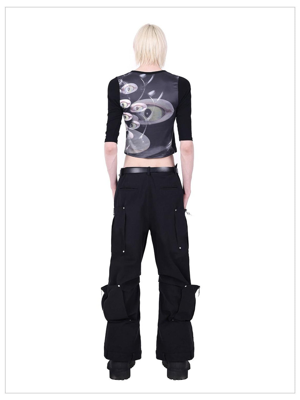 PINKSPINK Structured Pocket Adjustable Waist Zipper Street Women's Cotton Flare Pants