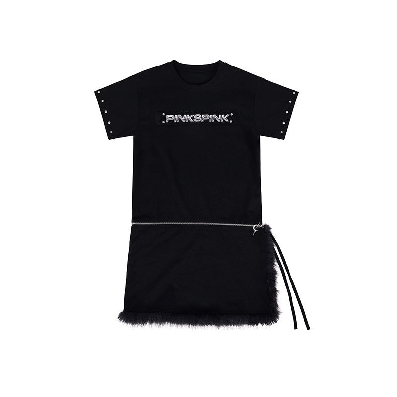 PINKSPINK_Studded_Deconstructed_Zipper_Split_Women's_Mesh_Short_Sleeve_T-shirts_801166761542_MISSTT