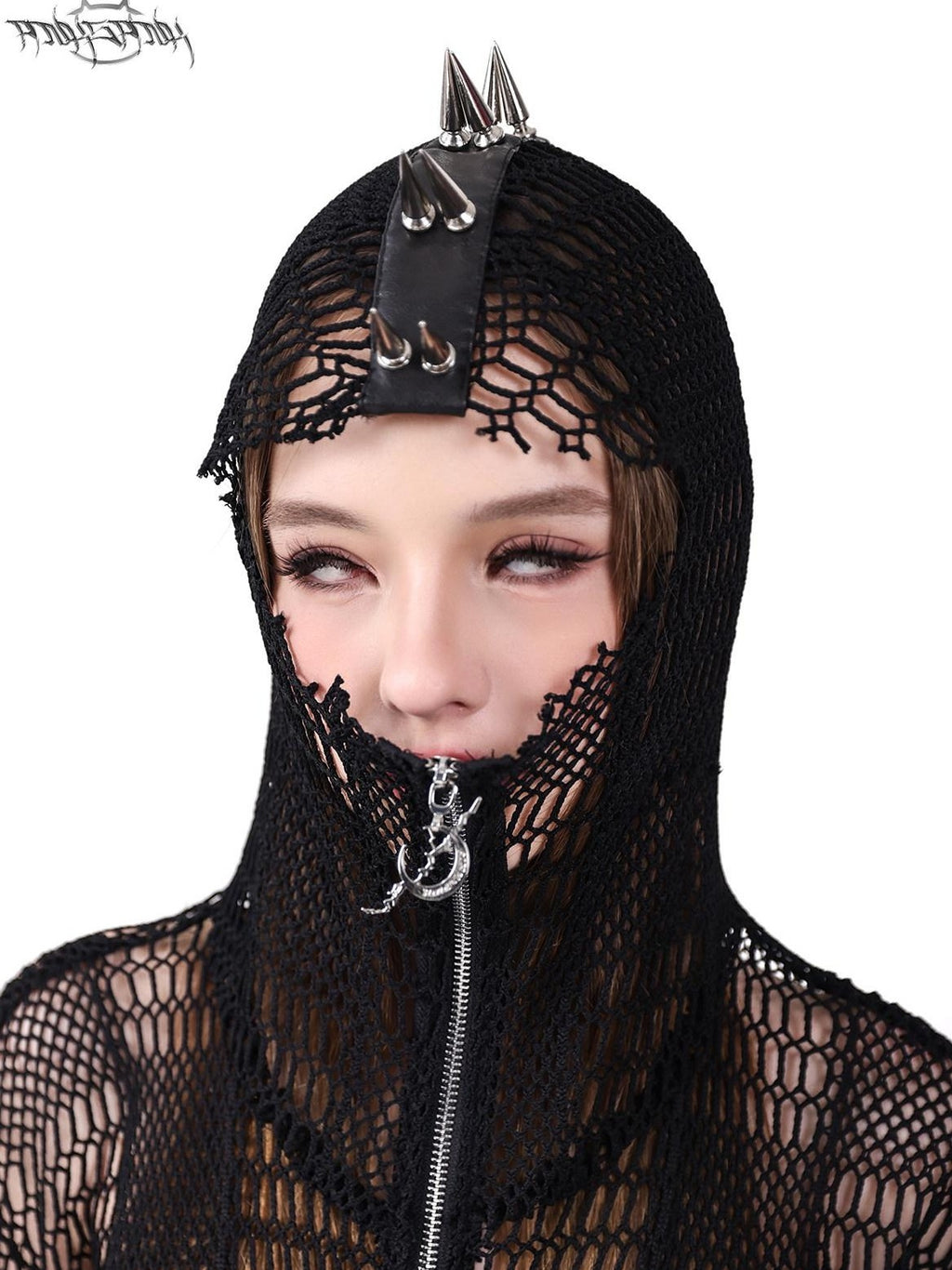 PINKSPINK Studded Patch Embroidered Hooded Zipper Women's Cotton Long Sleeve T-shirts