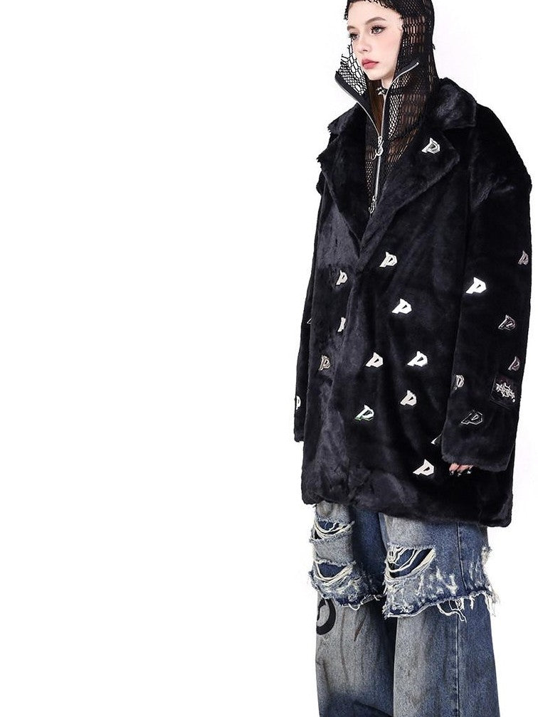 PINKSPINK Studded Patch Embroidered Hooded Zipper Women's Cotton Long Sleeve T-shirts