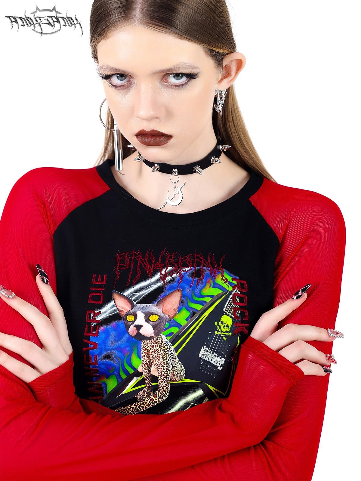 PINKSPINK Studded Punk Rock Electric Moon Pendant Women's Leather Necklaces