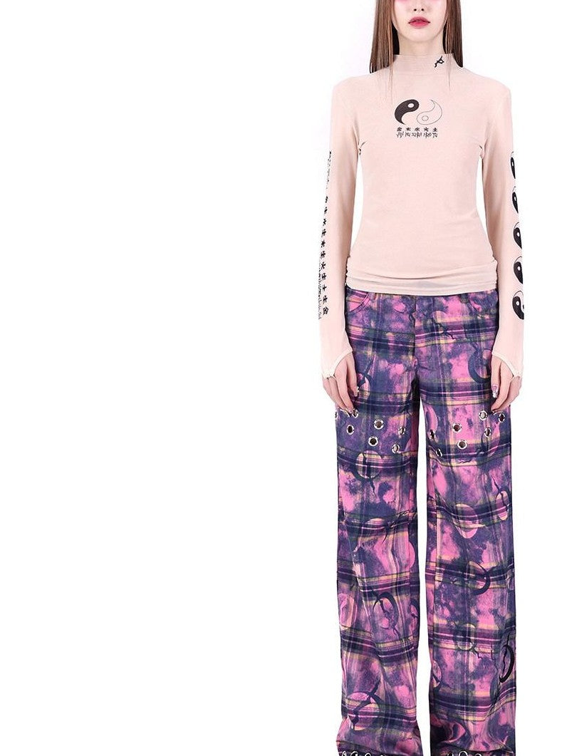 PINKSPINK Taichi Mesh Slim Sun Protective Y2k Women's Mesh Long Sleeve T-shirts