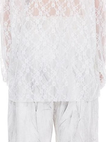 PINKSPINK Thorn Cat Print Lace Distressed Oversized Women's Cotton Long Sleeve T-shirts