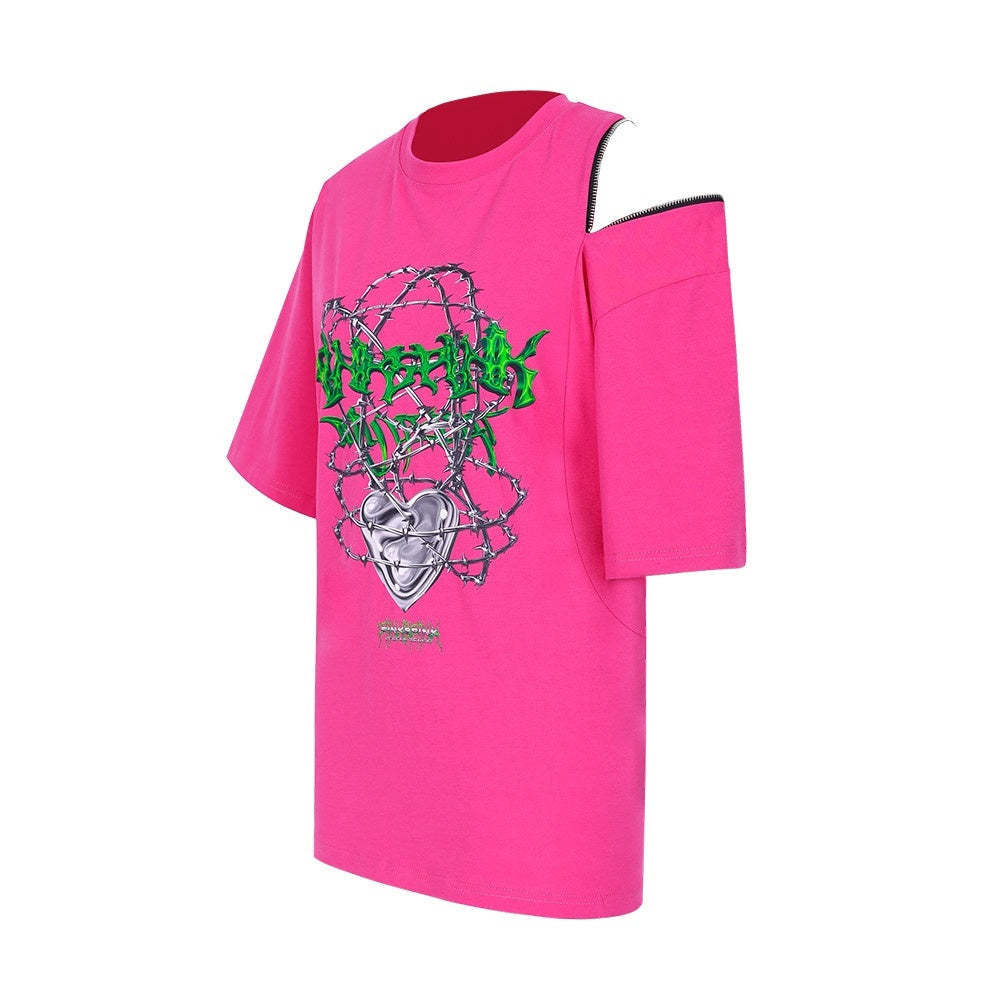 PINKSPINK_Thorn_Heart_Zipper_Punk_Loose_Print_Vine_Women's_Cotton_Off-shoulder_T-shirts_711410195435_MISSTT