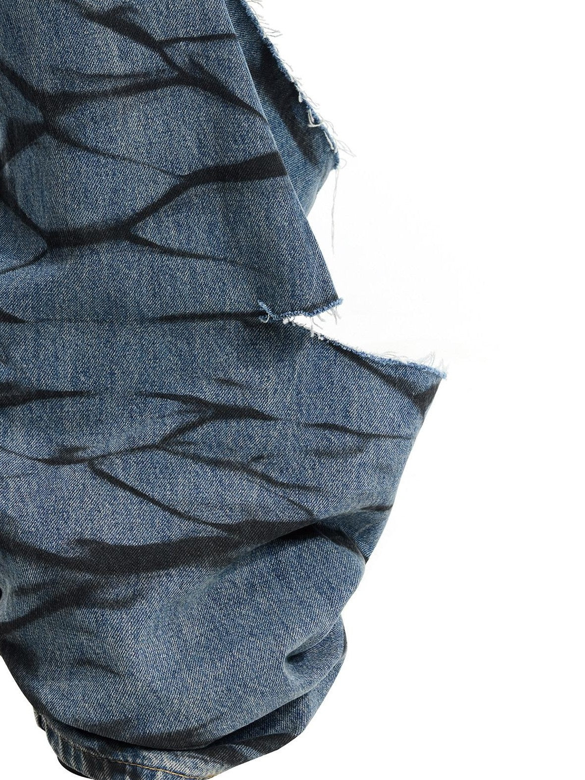 PINKSPINK Washed Blue Layered Graffiti Loose Low Waist Women's Denim Ripped Jeans