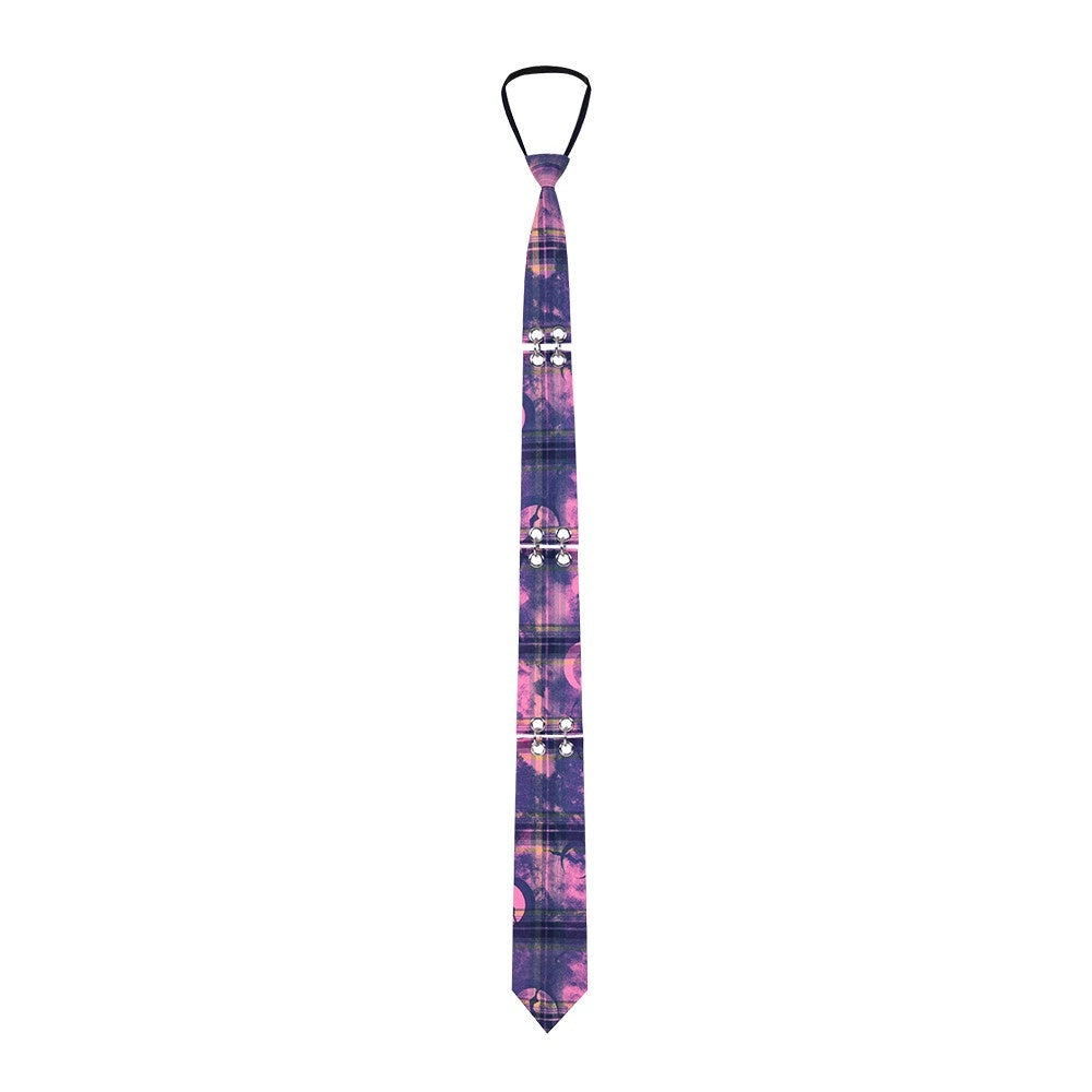 PINKSPINK_Wasteland_Pink_Plaid_Arrowhead_Structural_Connection_Extra_Long_Women's_Neckties_716991694658_MISSTT