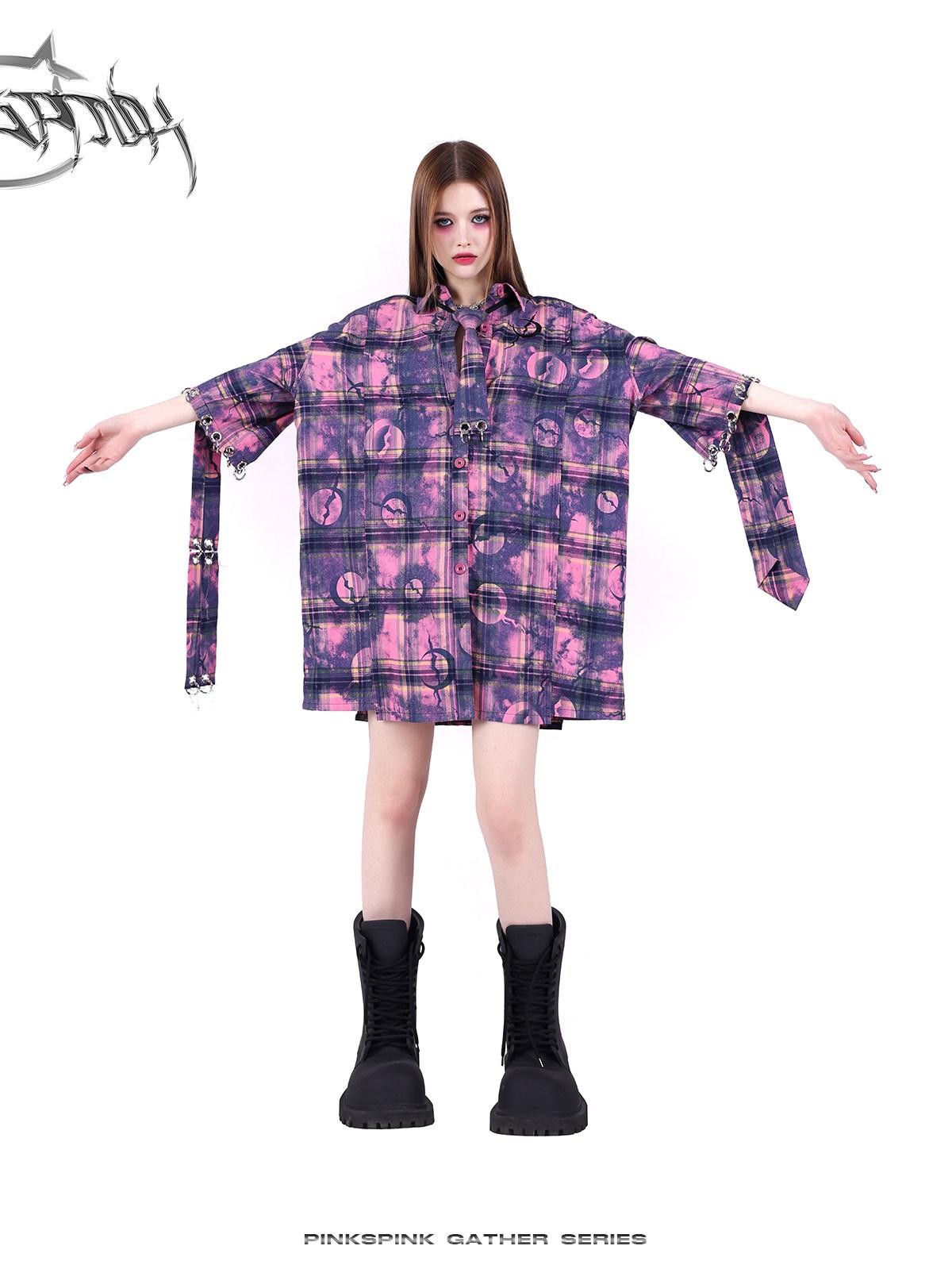 PINKSPINK Wasteland Pink Plaid Arrowhead Structural Connection Extra Long Women's Neckties