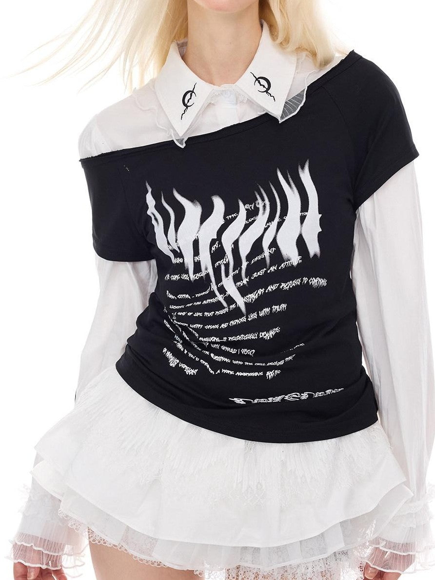 PINKSPINK White Lace Ruffle Polo Collar Button Long Sleeve Women's Sun Protection Shirts