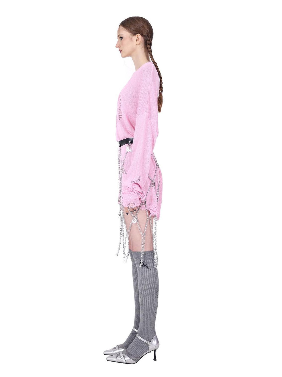 PINKSPINK Y2k 3d Alloy Chain Letter Fashion Women's Belts