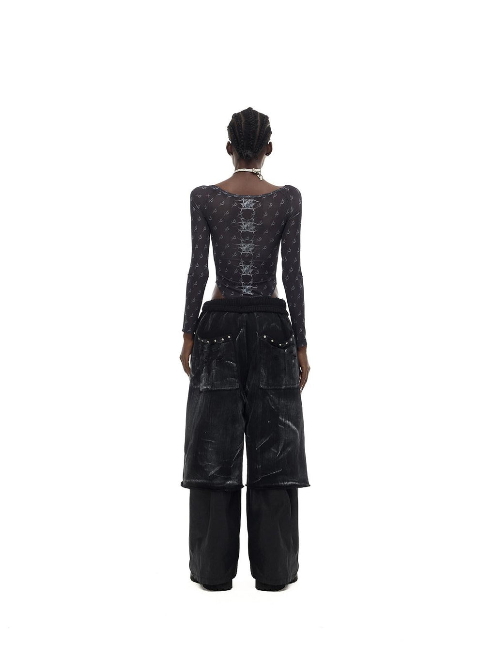 PINKSPINK Y2k Metallic Coated Low Waist Zipper Loose Women's Denim Straight-leg Pants