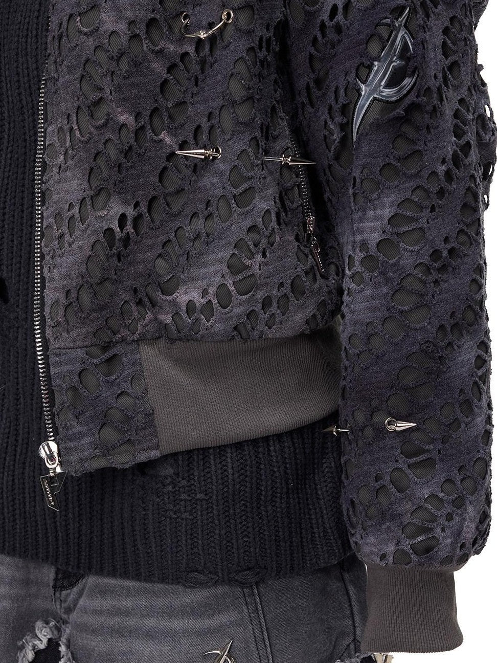 PINKSPINK Y2k Reconstructed Patchwork Studded Women's Cotton Puffer Jackets