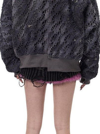PINKSPINK Y2k Reconstructed Patchwork Studded Women's Cotton Puffer Jackets