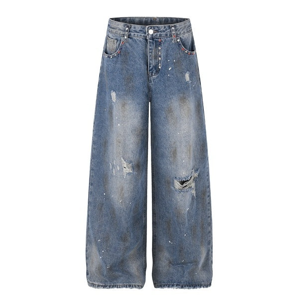 PoopyLii_American_Street_Distressed_Rhinestone_Ripped_Women's_Cotton_Blend_Wide-leg_Jeans_1055307287060_MISSTT