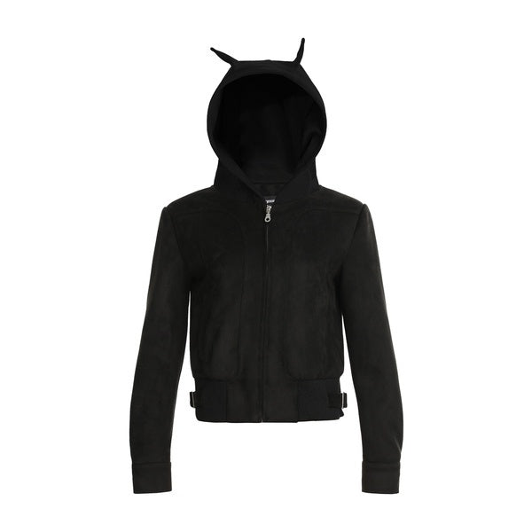 PoopyLii_Apricot_Black_Hooded_Slim_Fit_Side_Seam_Pockets_Women's_Polyester_Zip-up_Hoodies_994217856575_MISSTT