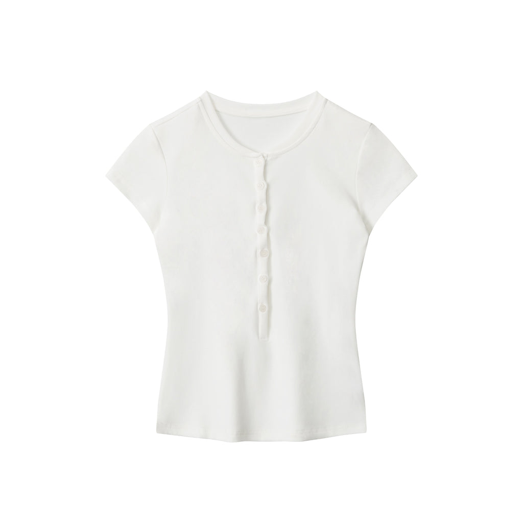 PoopyLii_Collegiate_Button_Front_Set_In_Shoulder_Cropped_Solid_Women's_Slim_T-shirts_898389421943_MISSTT
