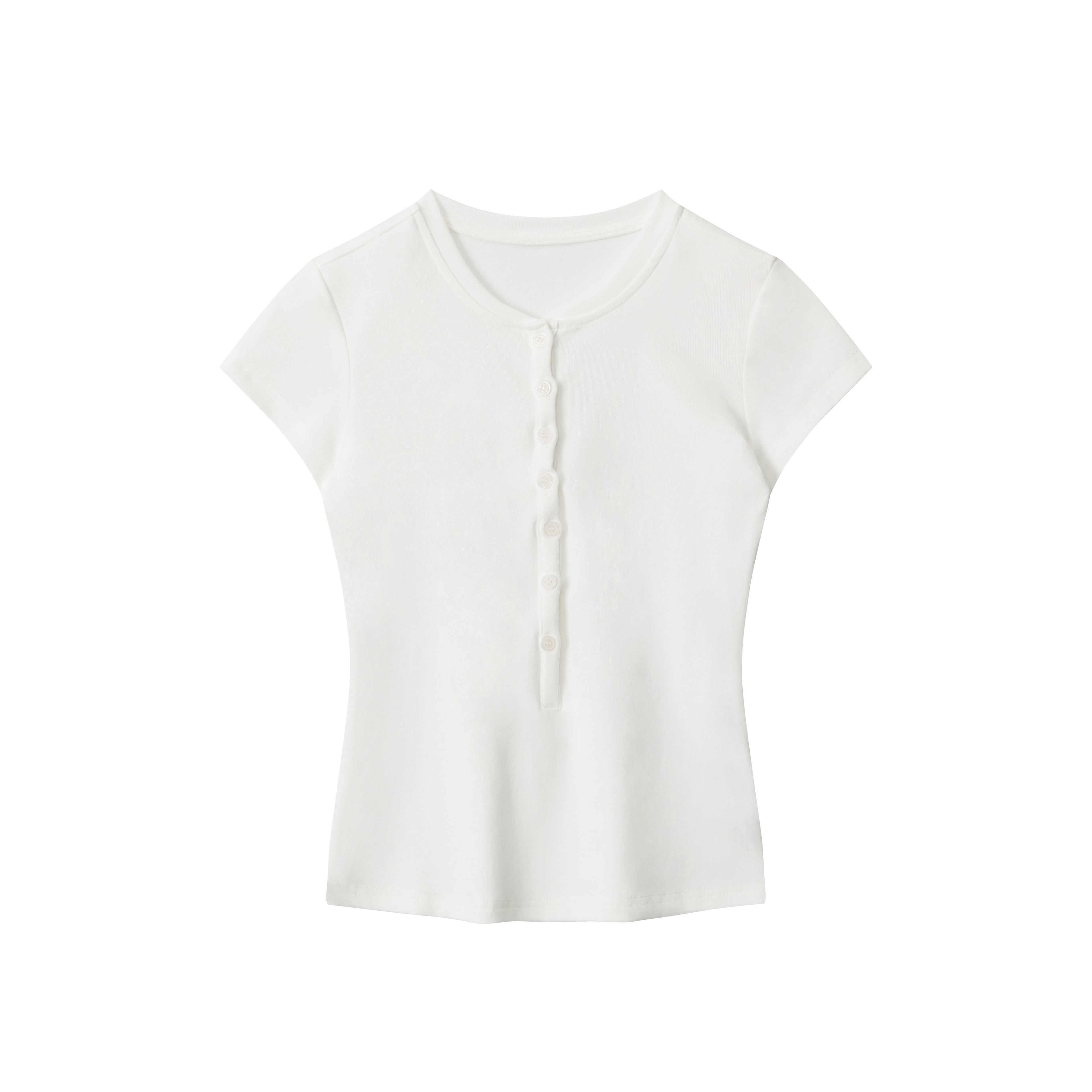 PoopyLii_Collegiate_Button_Front_Set_In_Shoulder_Cropped_Solid_Women's_Slim_T-shirts_898389421943_MISSTT
