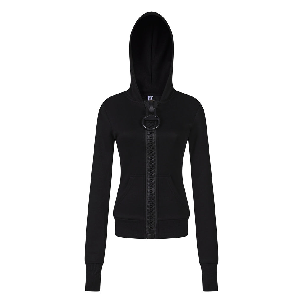 PoopyLii_Colorblock_Slim_Fit_Cropped_Women's_Cotton_Blend_Zip-up_Hoodies_1079523972245_MISSTT