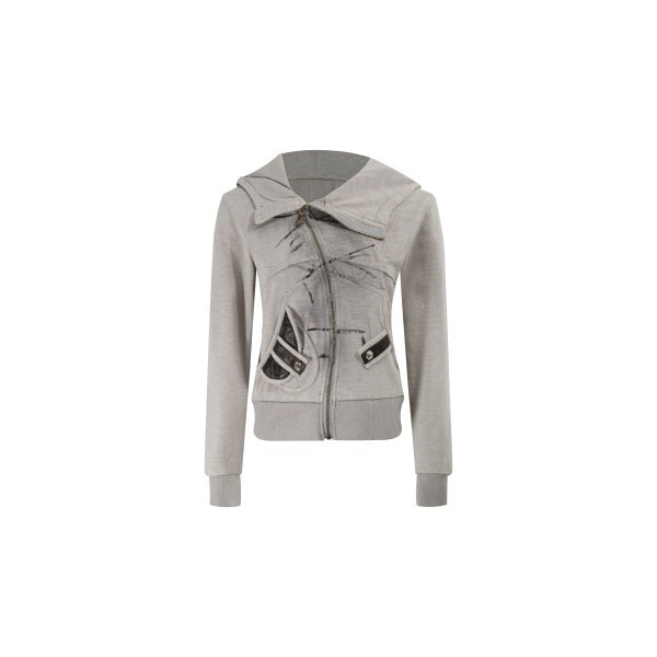 PoopyLii_Cropped_Logo_Print_Hooded_Side_Pockets_Slim_Women's_Terry_Zip-up_Hoodies_985078088523_MISSTT
