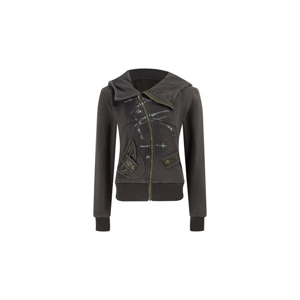 PoopyLii_Cropped_Logo_Print_Hooded_Side_Pockets_Slim_Women's_Terry_Zip-up_Hoodies_985078088523_MISSTT