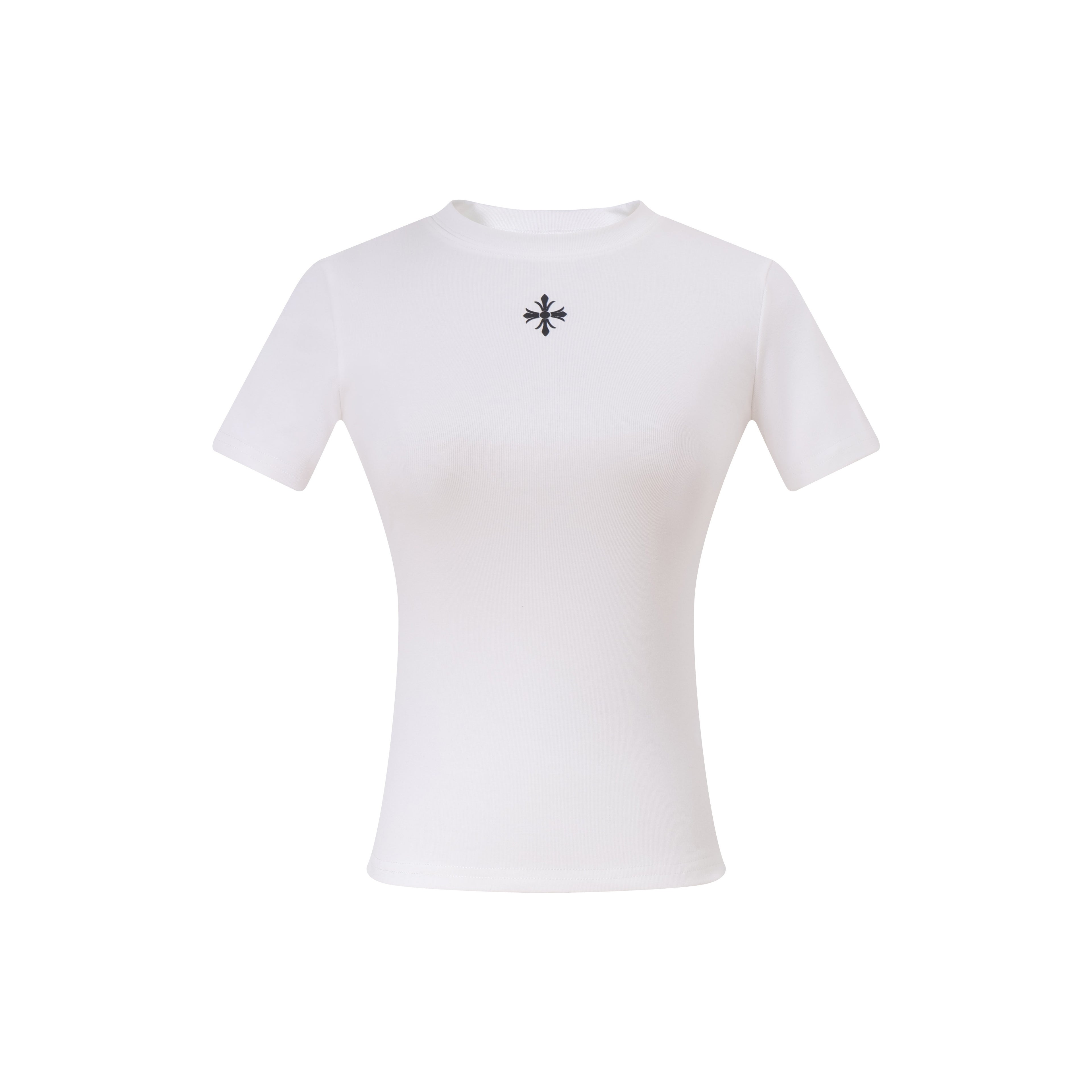 PoopyLii_Denim_Cross_Print_Cropped_Regular_Shoulder_Women's_Slim_T-shirts_939300049044_MISSTT