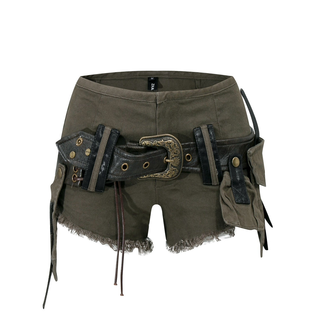 PoopyLii_Distressed_Raw_Hem_Low_Rise_Belted_Cargo_Women's_Denim_Shorts_1057996316055_MISSTT