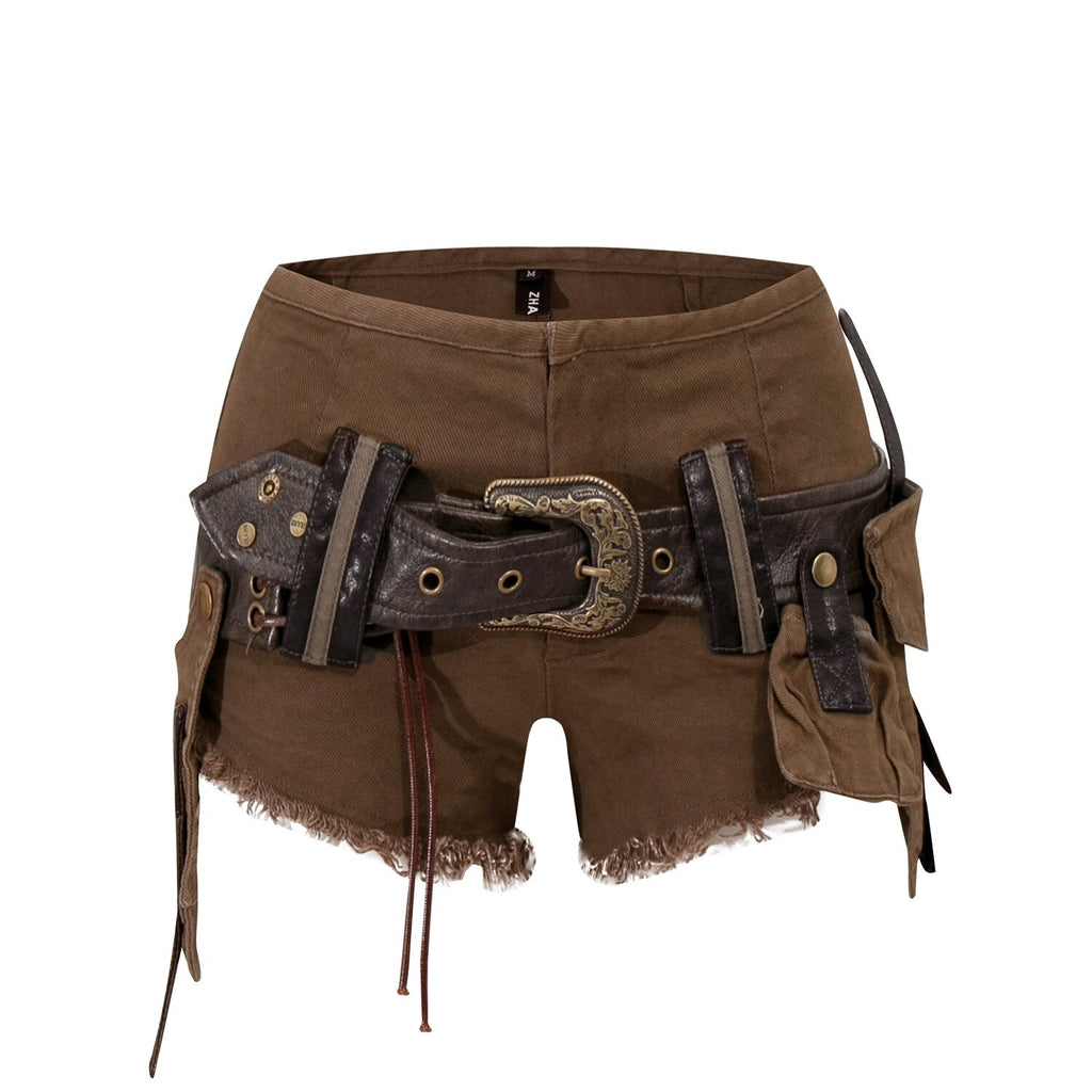 PoopyLii_Distressed_Raw_Hem_Low_Rise_Belted_Cargo_Women's_Denim_Shorts_1057996316055_MISSTT