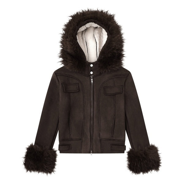 PoopyLii_Fur_Collar_Hooded_Zipper_Side_Seam_Pocket_Waist_Women's_Suede_Cropped_Jackets_985122125496_MISSTT