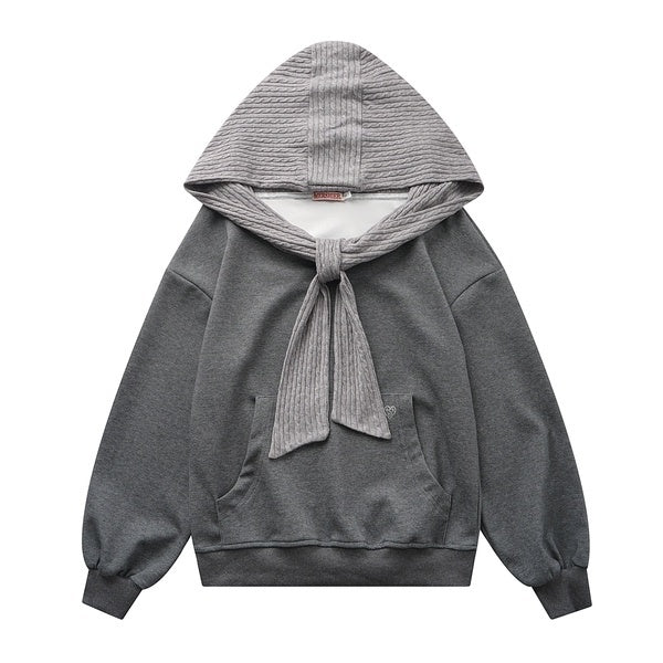 PoopyLii_Girly_Bow_One_Shoulder_Contrast_Hooded_Women's_Cotton_Blend_Hoodies_1070852043474_MISSTT