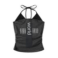 PoopyLii_Gray_Black_Striped_Ribbed_Slim_Short_Women's_Polyester_Spandex_Halter_Tops_1040594297140_MISSTT