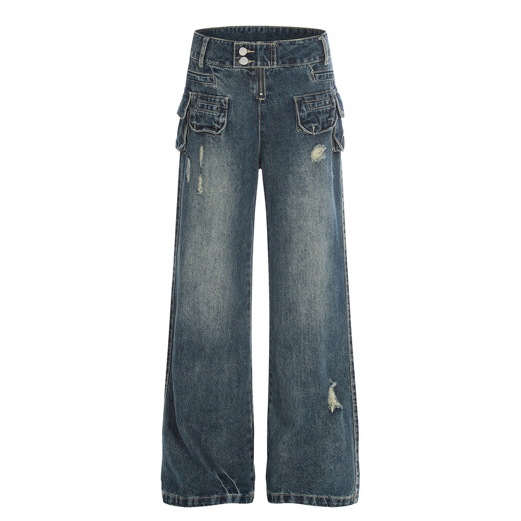 PoopyLii_High_Street_Multi_Pocket_Distressed_Low_Rise_Women's_Denim_Bootcut_Jeans_1058030624703_MISSTT
