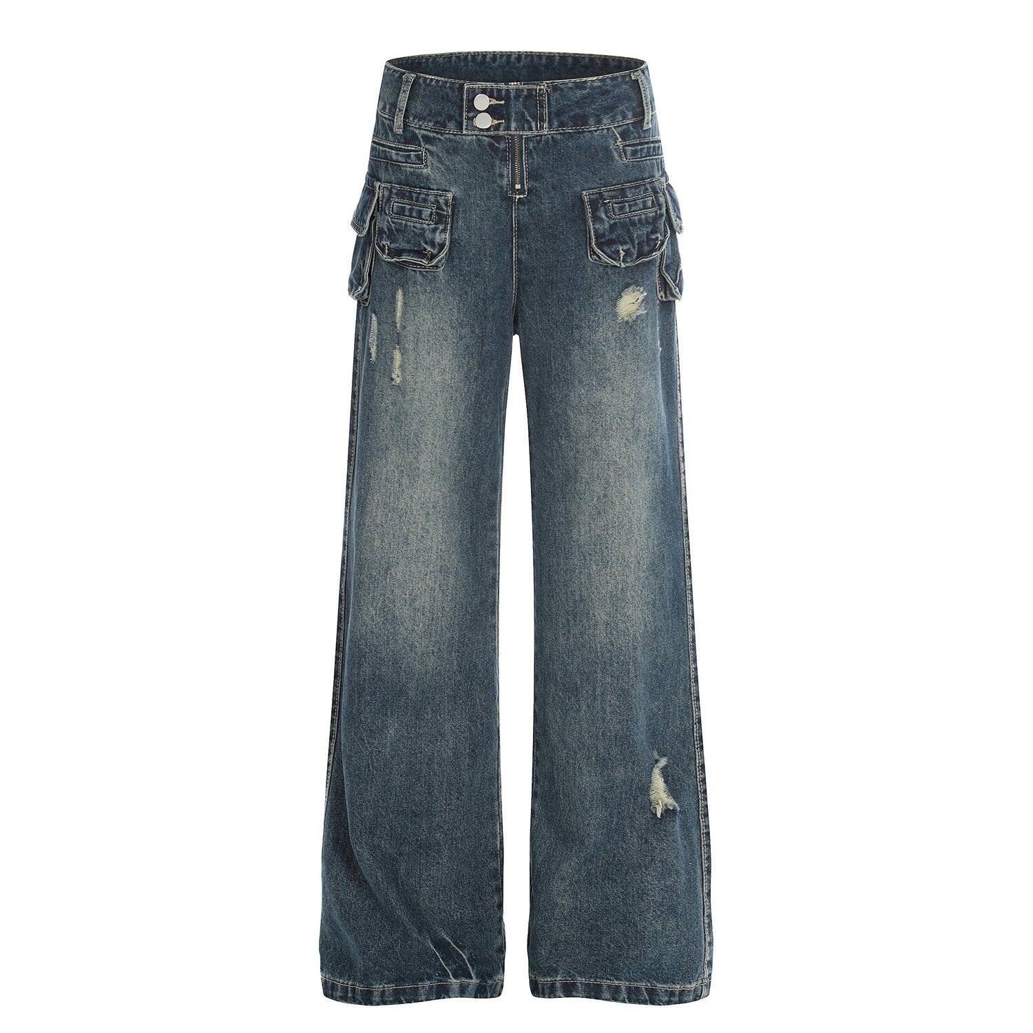 PoopyLii_High_Street_Multi_Pocket_Distressed_Low_Rise_Women's_Denim_Bootcut_Jeans_1058030624703_MISSTT