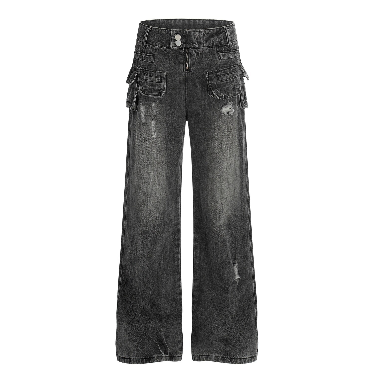 PoopyLii_High_Street_Multi_Pocket_Distressed_Low_Rise_Women's_Denim_Bootcut_Jeans_1058030624703_MISSTT