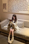 PoopyLii_Khaki_Fox_Fur_Tassel_V-neck_Women's_Pure_Sheep_Wool_Cape_Coats_999771354159_MISSTT