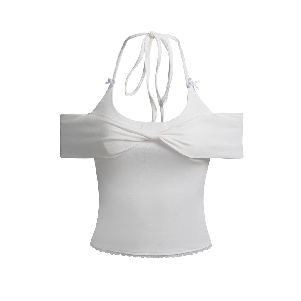 PoopyLii_One_Shoulder_Butterfly_Bow_Detail_Women's_Short_Sleeve_T-shirts_917093518055_MISSTT