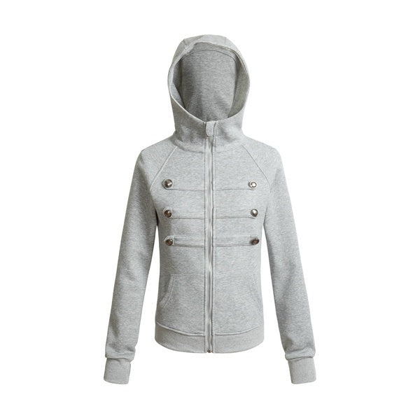 PoopyLii_Palace_Metal_Button_Slim_Short_Women's_Cotton_Blend_Zip-up_Hoodies_1071680942354_MISSTT