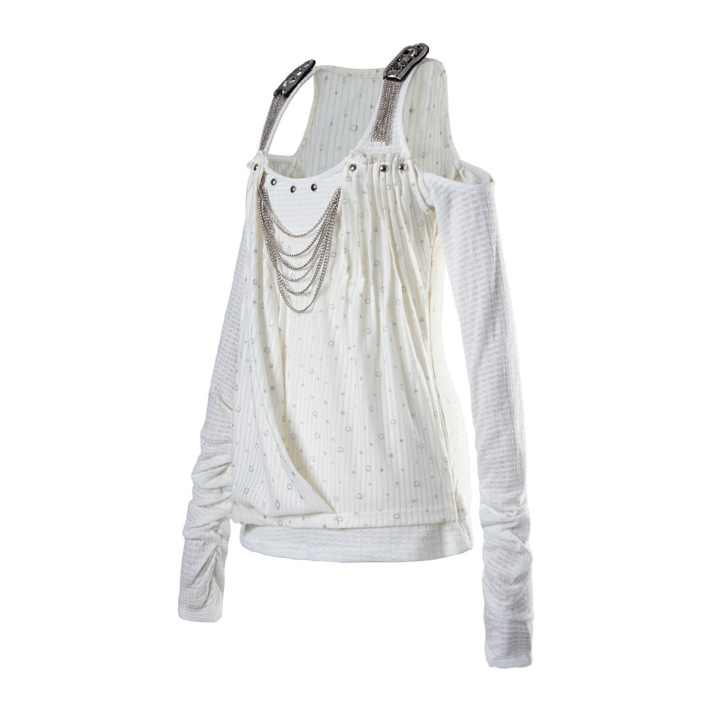 PoopyLii_Polka_Dot_Starburst_Halter_Off_Shoulder_Chain_Women's_Long_Sleeve_T-shirts_1039646574154_MISSTT