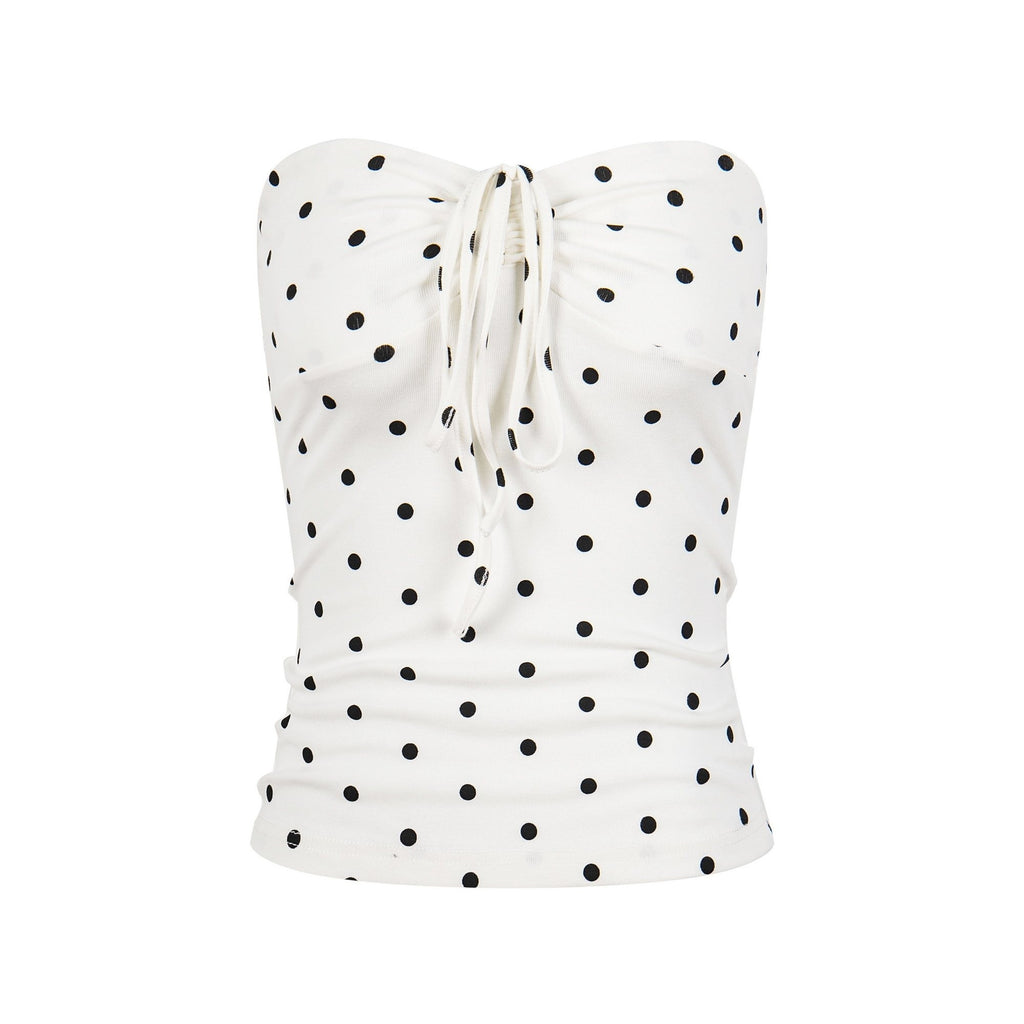 PoopyLii_Princess_Polka_Dot_Shawl_Sleeve_Women's_Two_Piece_Set_Tube_Tops_1048712168327_MISSTT
