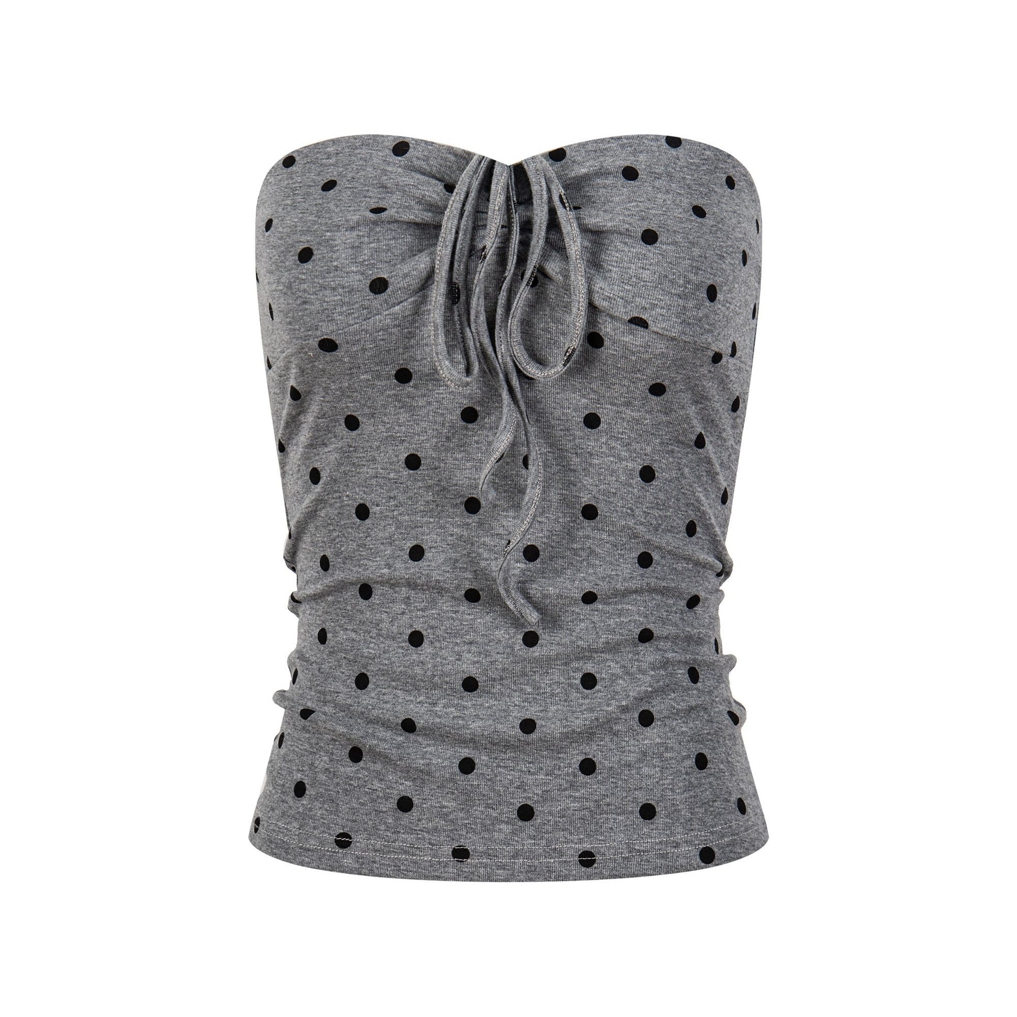 PoopyLii_Princess_Polka_Dot_Shawl_Sleeve_Women's_Two_Piece_Set_Tube_Tops_1048712168327_MISSTT